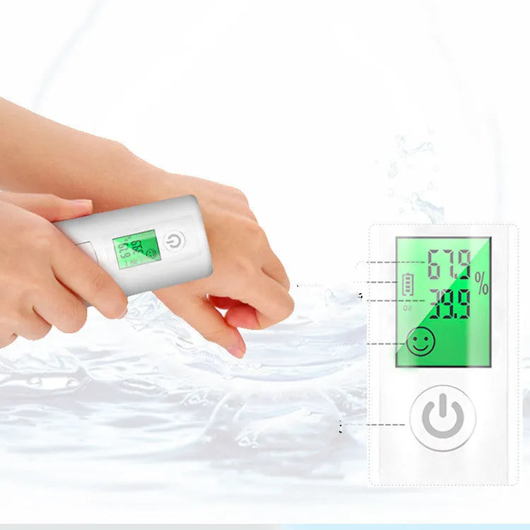 White rechargeable portable facial spray moisturizer with USB charging, 15cm tall