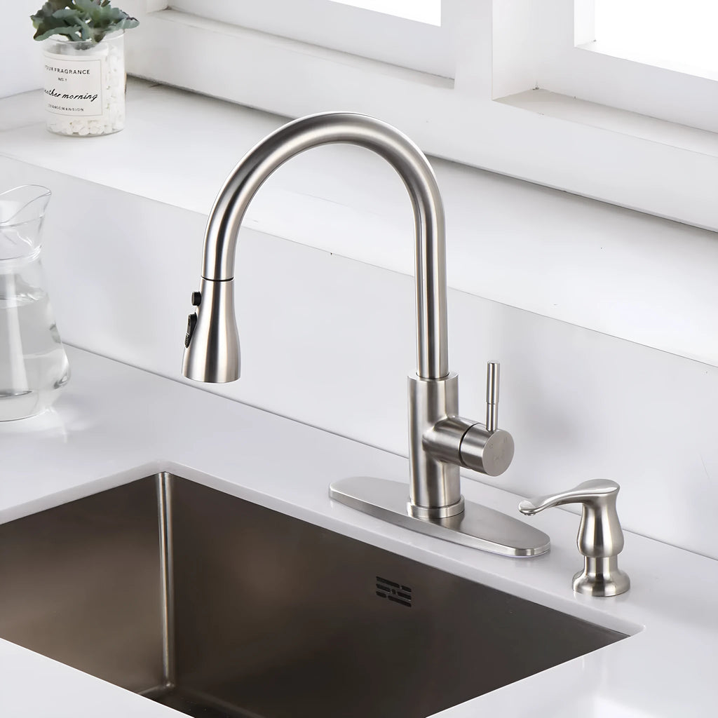 American kitchen sink hand washing accessory ABS electroplated hand press dispenser brushed gold finish