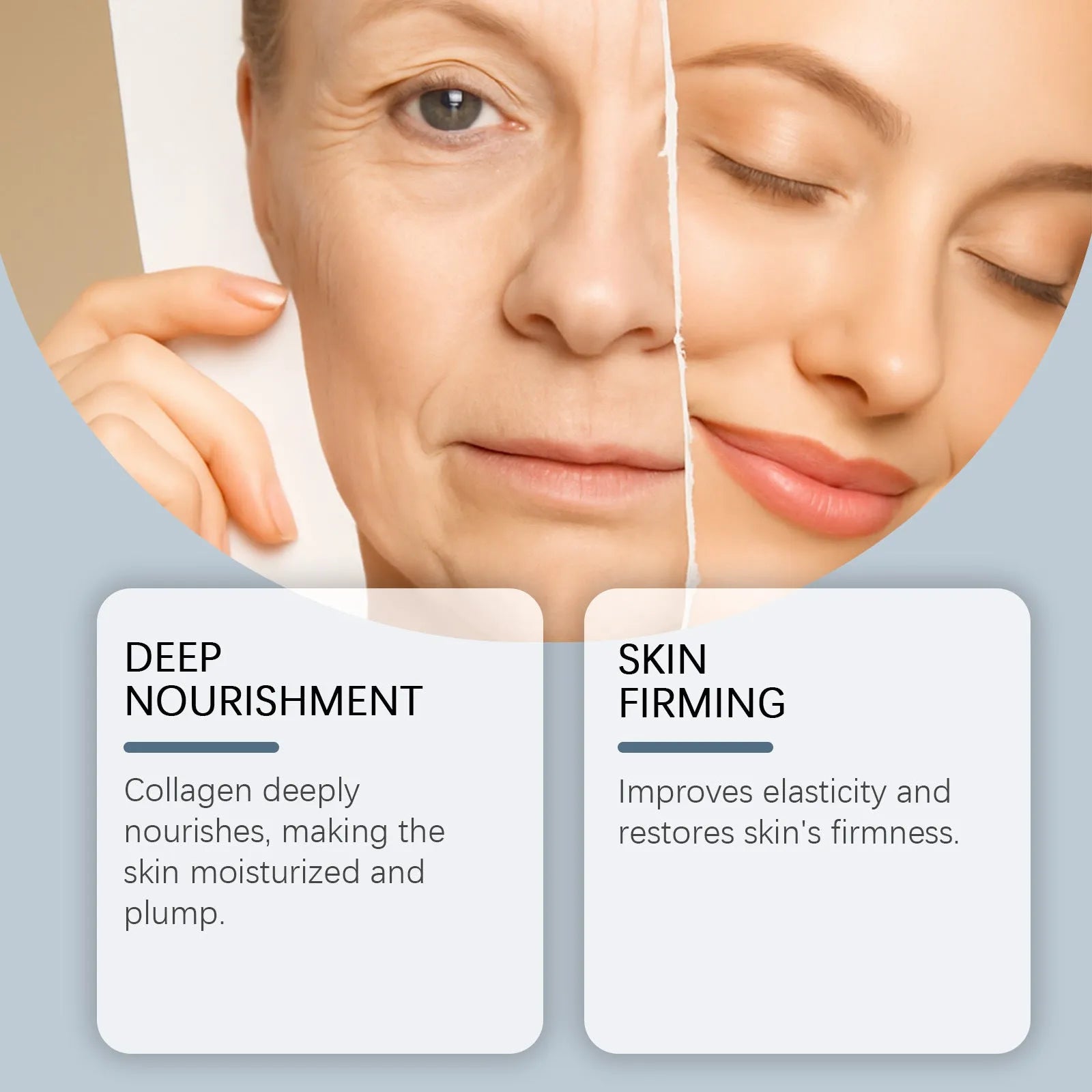 Moisturising collagen facial mask sheet for hydrating daily skin care, single pack