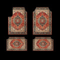 Retro Persian geometric pattern car foot mat in polyester fibre, dust-proof and stain-resistant, 33x44cm size