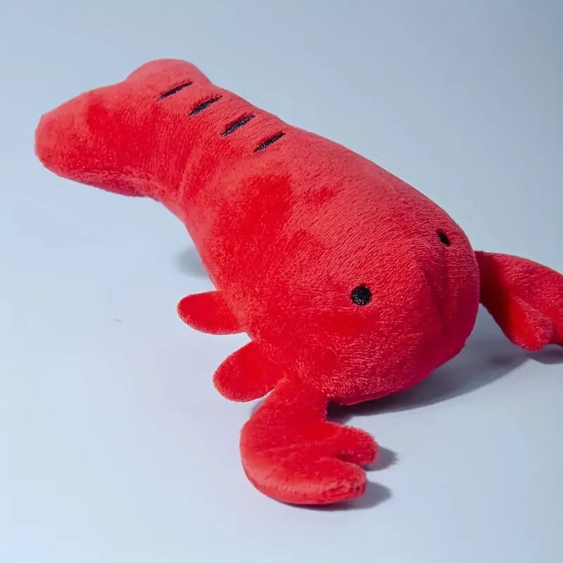 Red lobster stuffed dog toy with squeaker for small and medium dogs