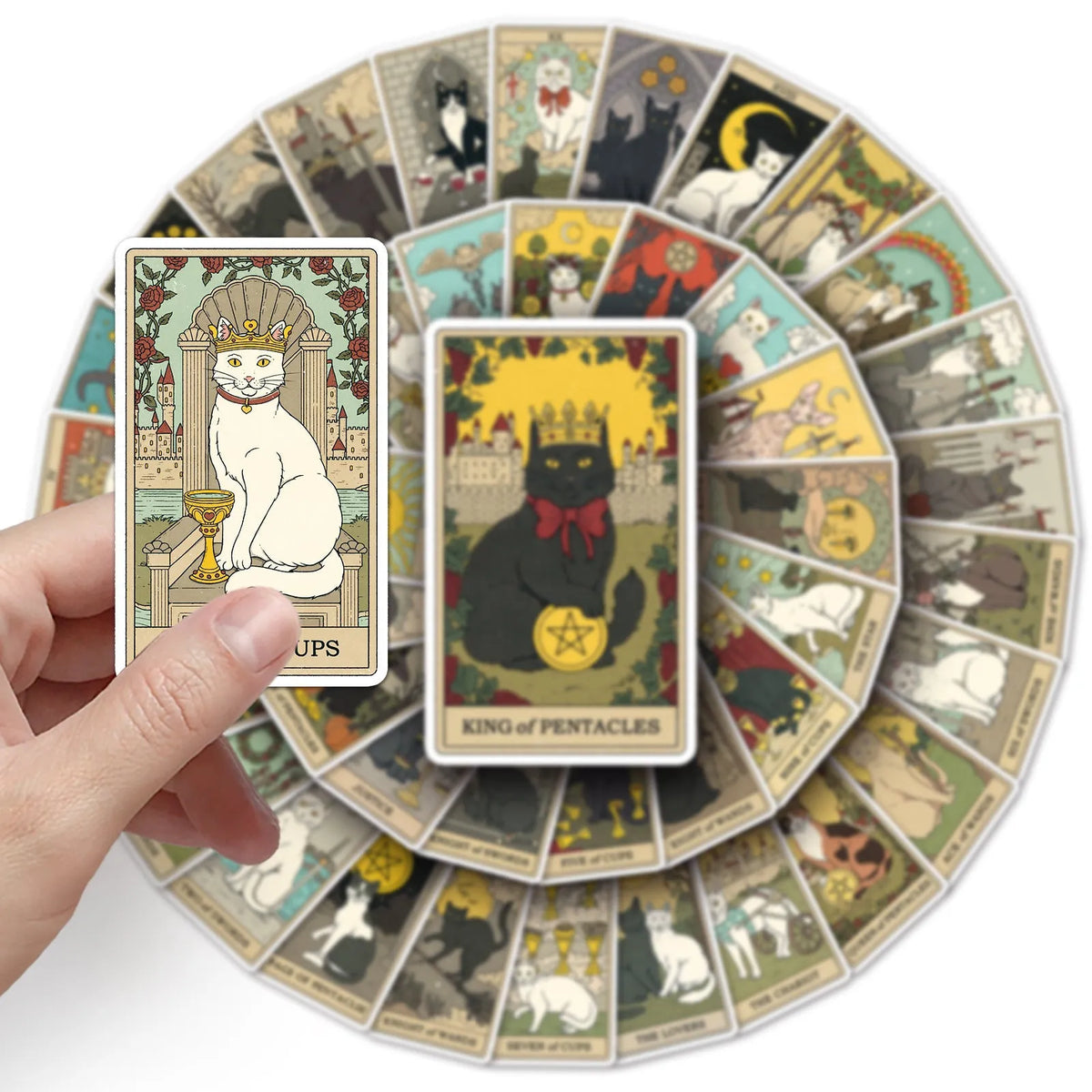 78 tarot card themed waterproof stickers in a cute graffiti style for luggage and laptops