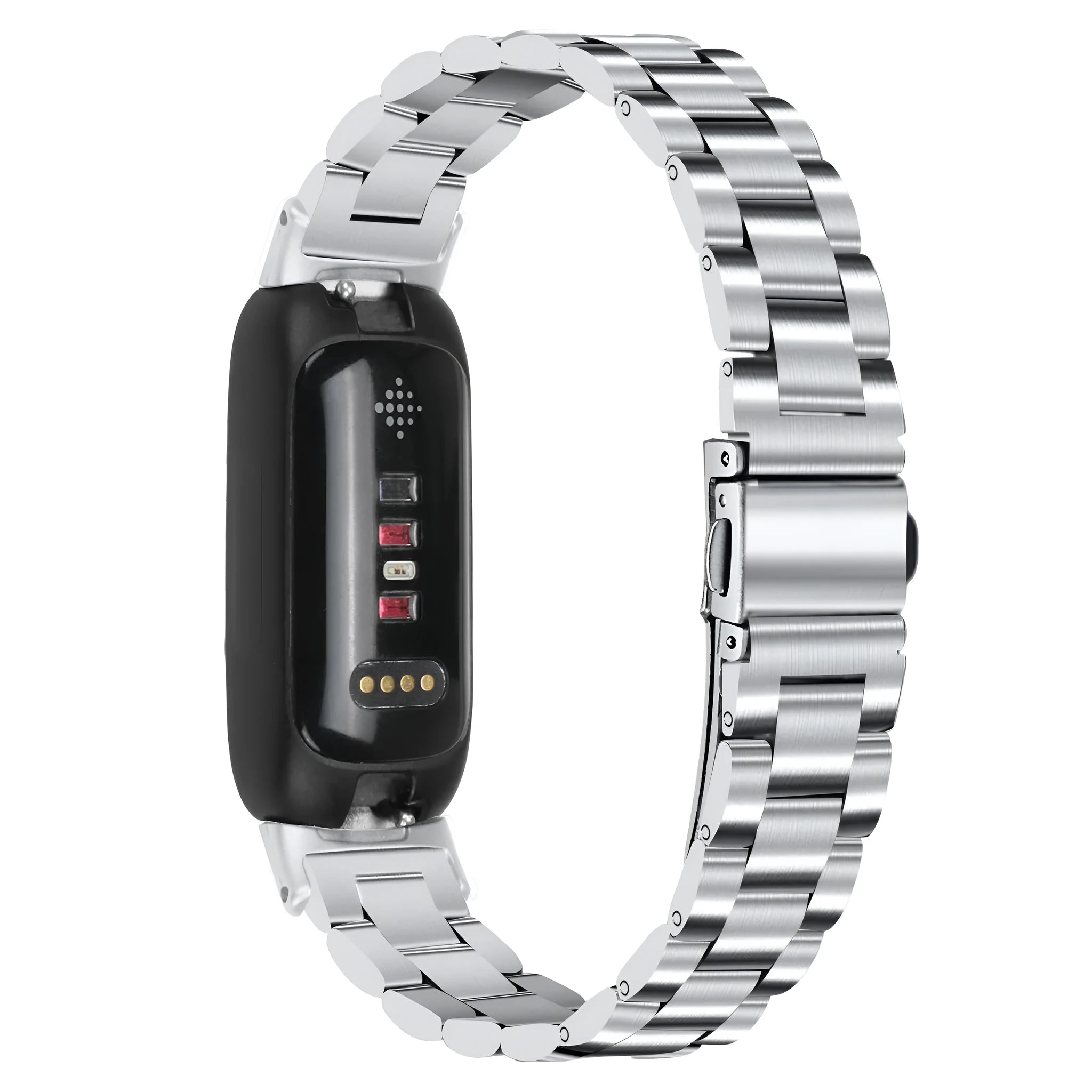 Stainless steel watch strap for Fitbit Inspire 3 in multiple colour options showing 175mm length
