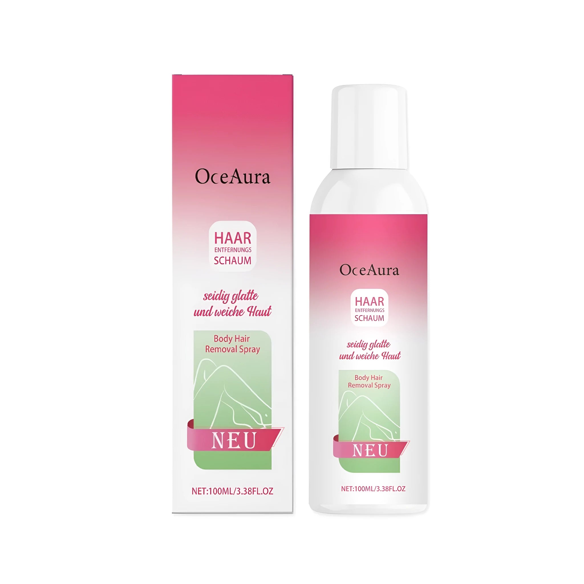 100ml bottle of body hair removal spray with spray pump applicator.
