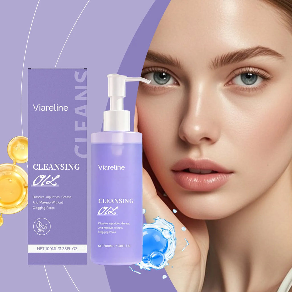 100ml moisturizing cleansing facial oil bottle for dissolving makeup and removing makeup with grape seed oil and Houttuynia cordata extract