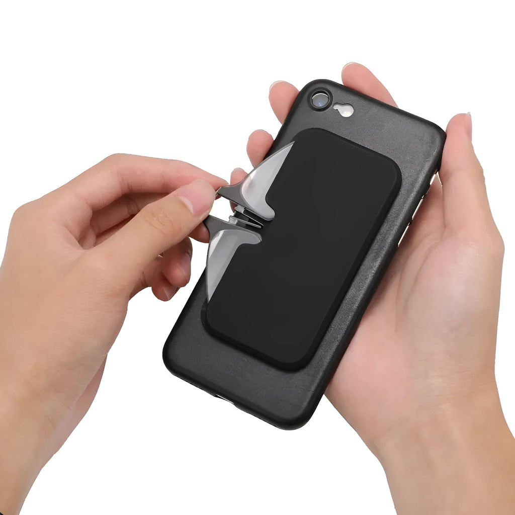 Ultra-thin portable glasses case for legless nose clip reading glasses with PC lens, black frame