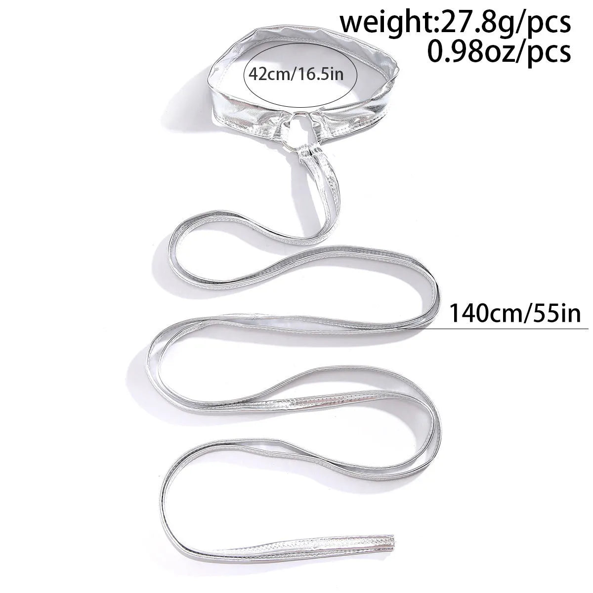 Women's silver alloy thigh chain with lace-up design and geometric cross-strap pattern