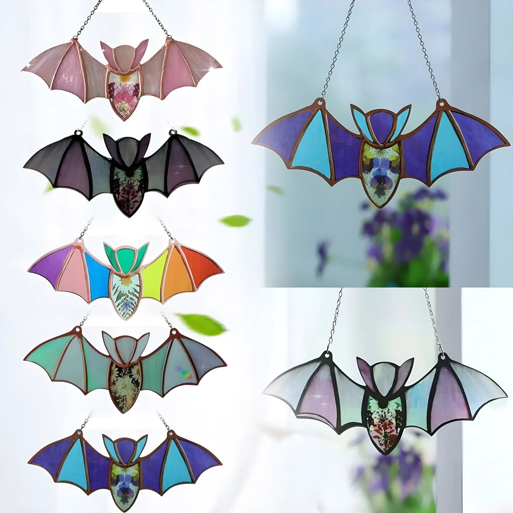 Acrylic bat window wall pendant, printed modern art design, 12x6.5x0.4cm and 20x8x0.4cm sizes