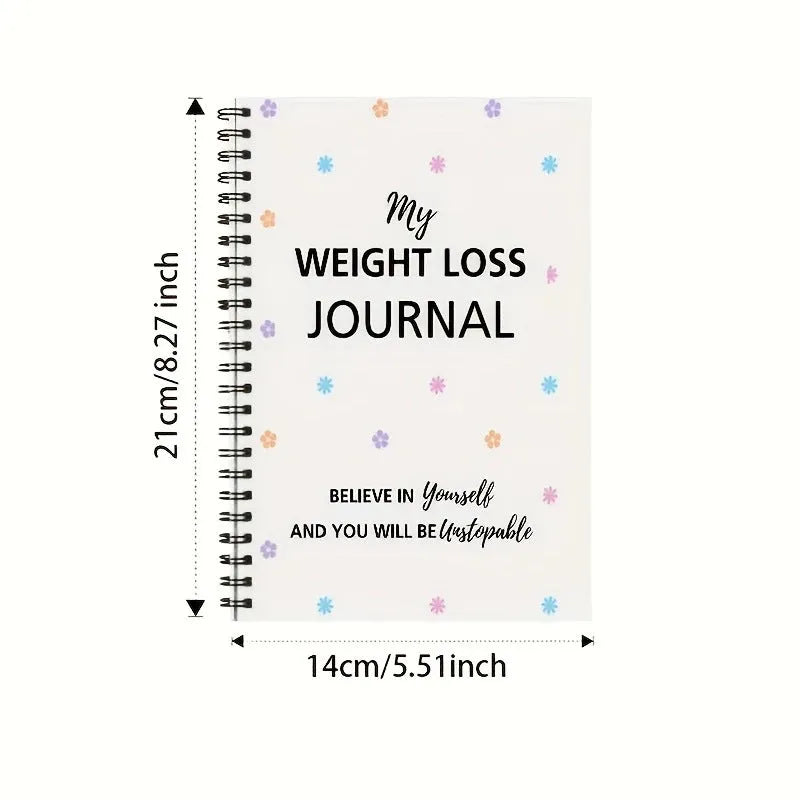 Weight loss diary plan notebook with spiral binding and paper cover