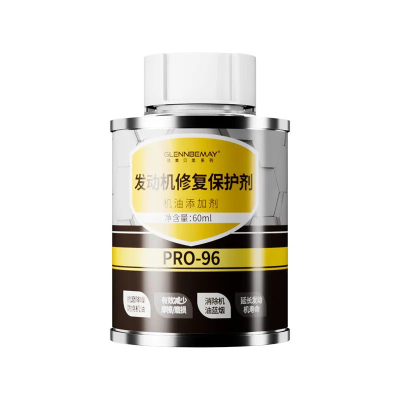 White-capped 60ml bottle of engine oil anti-wear additive on a plain background.