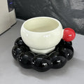 Ceramic coffee set with 250ml cup and matching dish in cotton candy colours