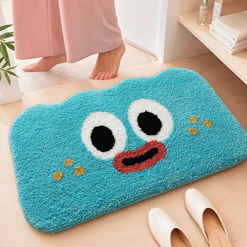 Big Eye Clouds cartoon pattern bathroom mat in cashmere-like polyester fibre