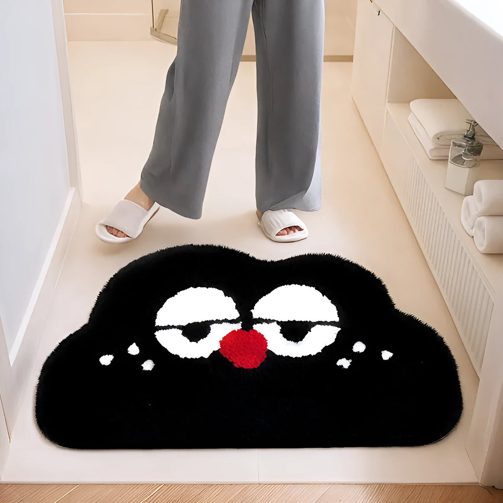 Big Eye Clouds cartoon pattern bathroom mat in cashmere-like polyester fibre