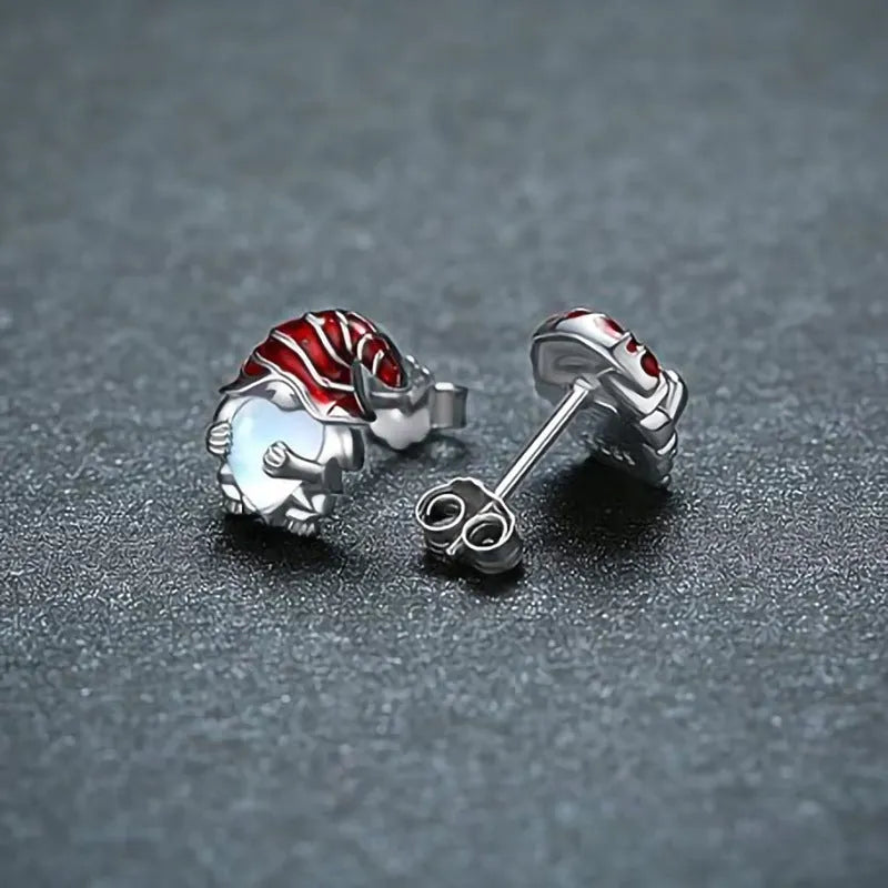 Women's Santa Claus heart-shaped earrings in E4320 white gold colour on copper material