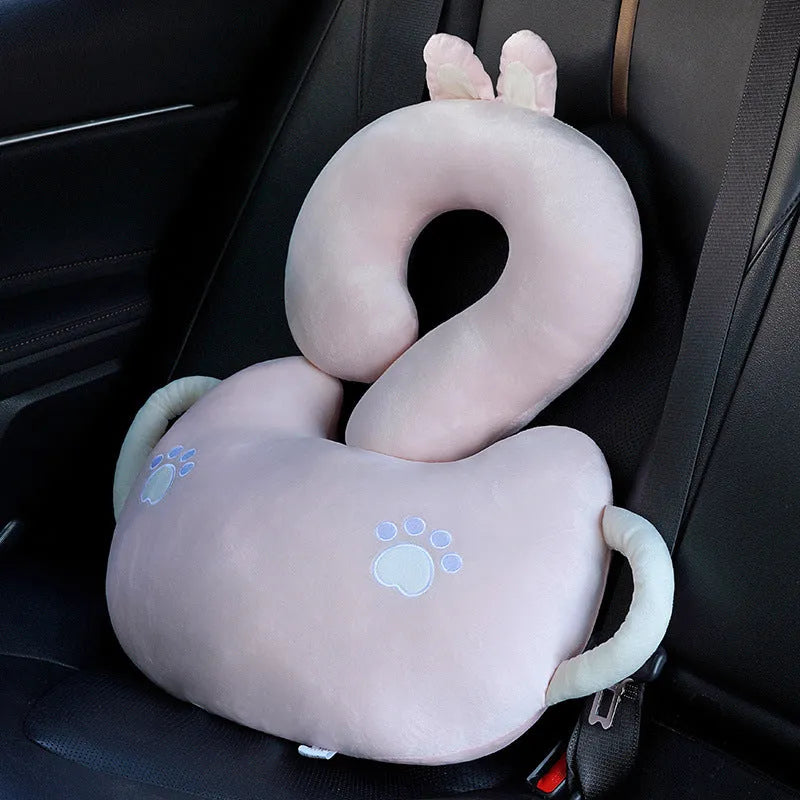 Square 65cm cartoon cushion with a question mark animal hug pattern in various colours like capybara, cat, and dinosaur.