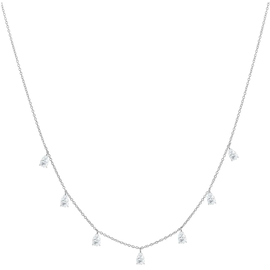 925 sterling silver drop pendant necklace on an adjustable O-chain, available in silver, rose gold, and golden yellow finishes.