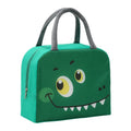 Children's insulated lunch bag in orange bear cartoon design with aluminium foil.