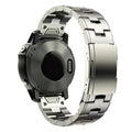 Garmin Jiaming and Fenix compatible watch strap in Black, Silver, and Titanium colour options showing 22mm and 26mm widths