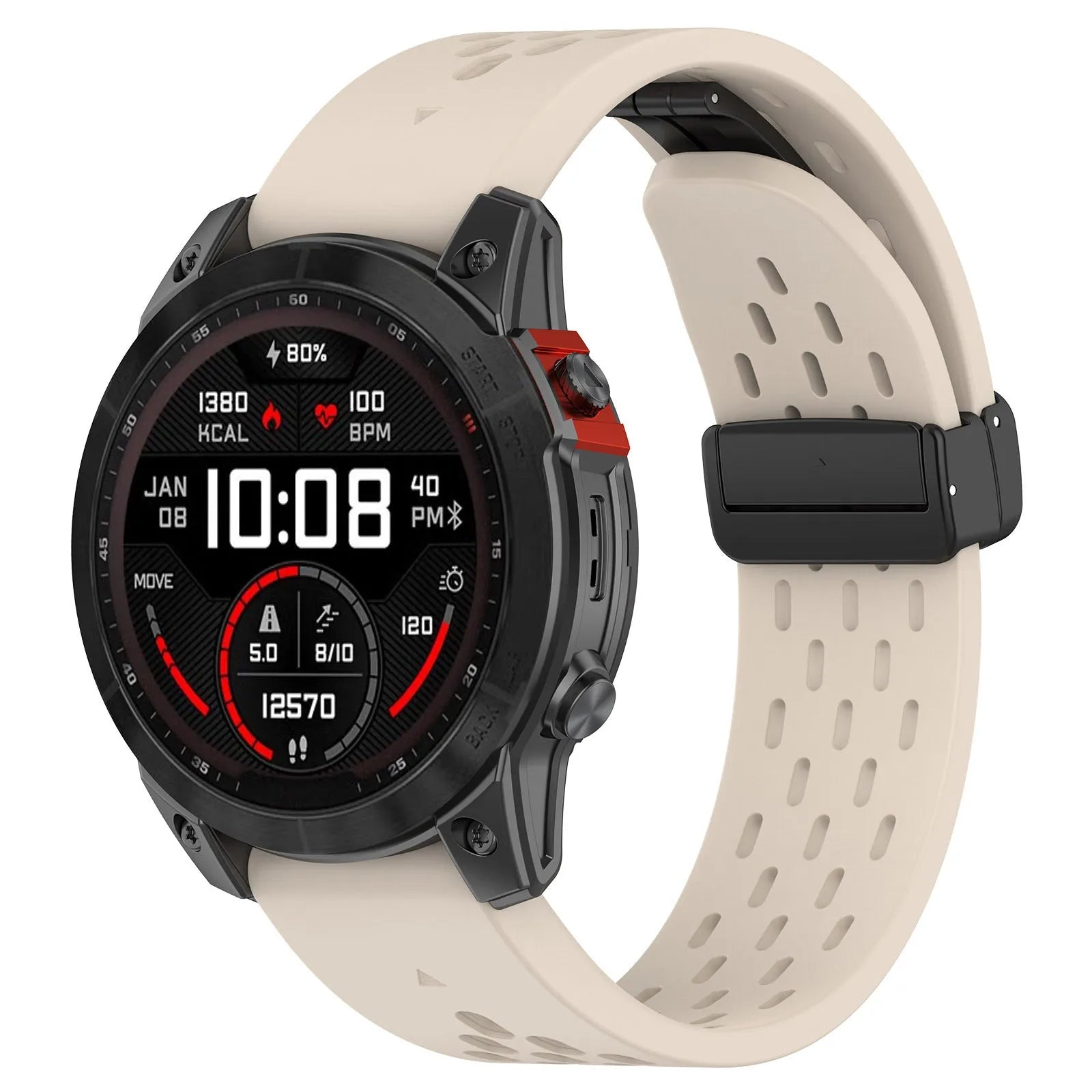 Quick release watch strap for Fenix smartwatches in multiple colours and sizes with tool.