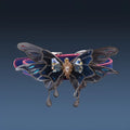 Purple temperature change butterfly rhinestone collar necklace with alloy pendant and regular chain