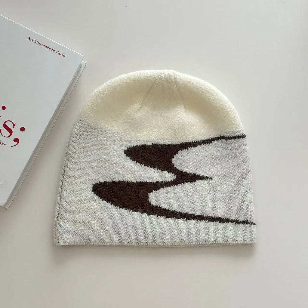 Acrylic knitted beanie hat in black, grey, or white for men and women with 56-58cm size