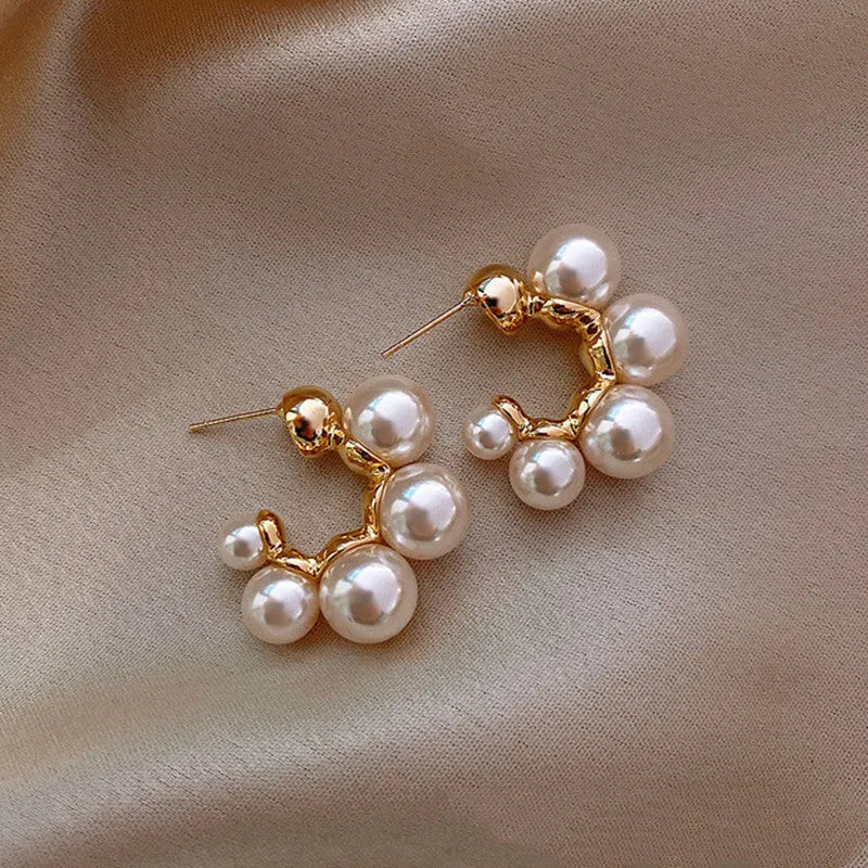 Red bell-shaped drop earrings for women with alloy construction