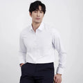 Men's wine red business casual shirt with slim fit and long sleeves