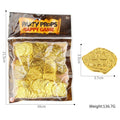 Set of 100 gold, silver, and bronze plastic Roman coins with electroplated metallic finishes.