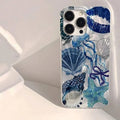 Hard PC starfish turtle phone case for Apple iPhone models showing colourful print and slim fit