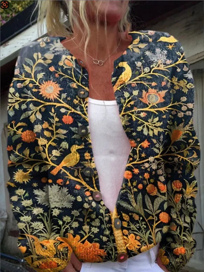 Halloween ladies long sleeve top with a 3D digital print pattern, available in multiple sizes.