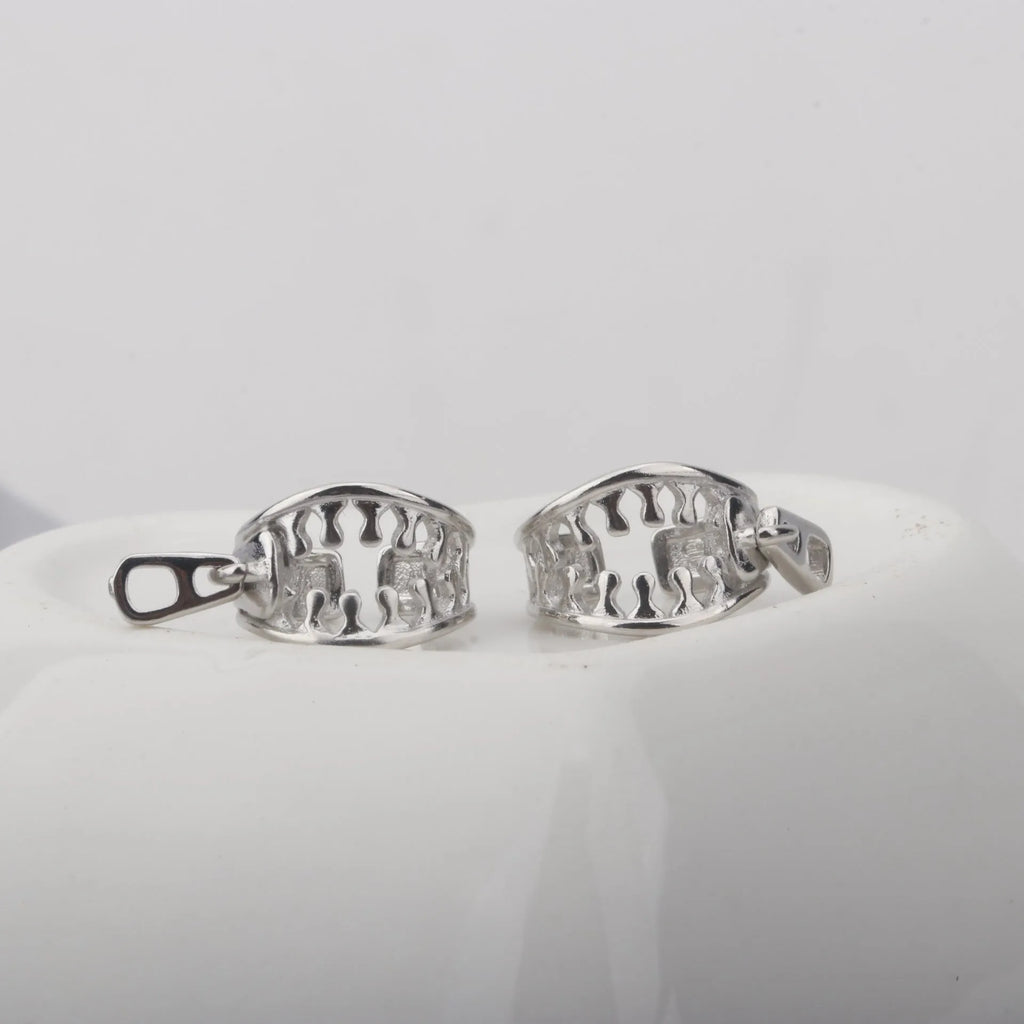 A pair of geometric copper clip-on earrings with linear design in ES862 colour.