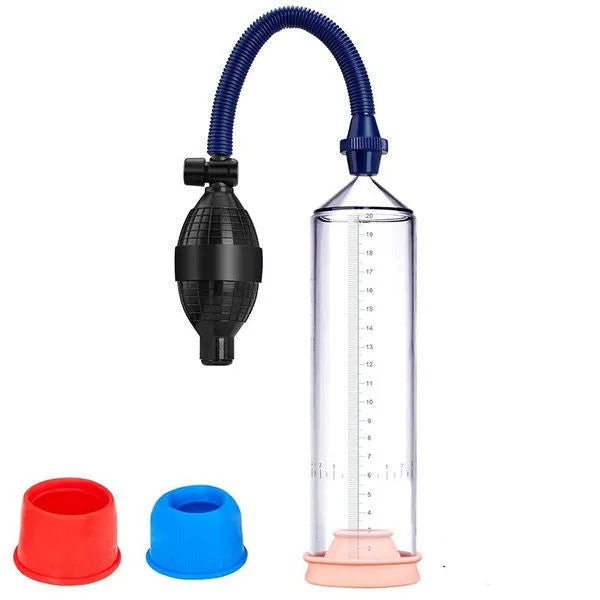 Clear silicone cover for male exercise machine with plastic valve exerciser and accessories