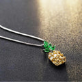 Silver plated women's necklace with a Korean fashion pineapple diamond geometry design.