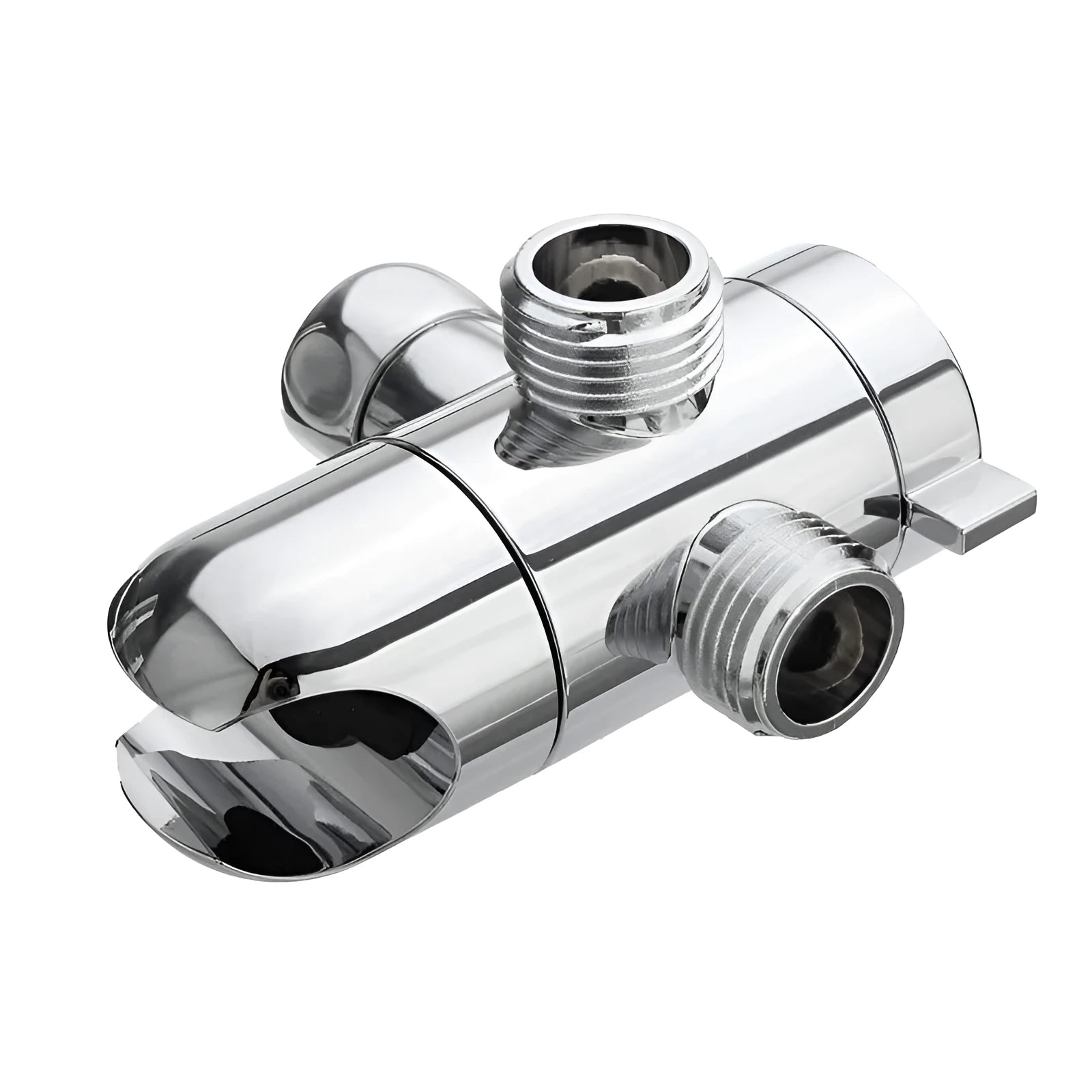 Copper shower water distributor with optional plastic or copper ball joint for multi-head installations.