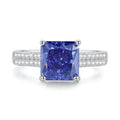 Sterling silver heart-shaped ring with a faceted colour zircon stone in a Tan Sang tone.