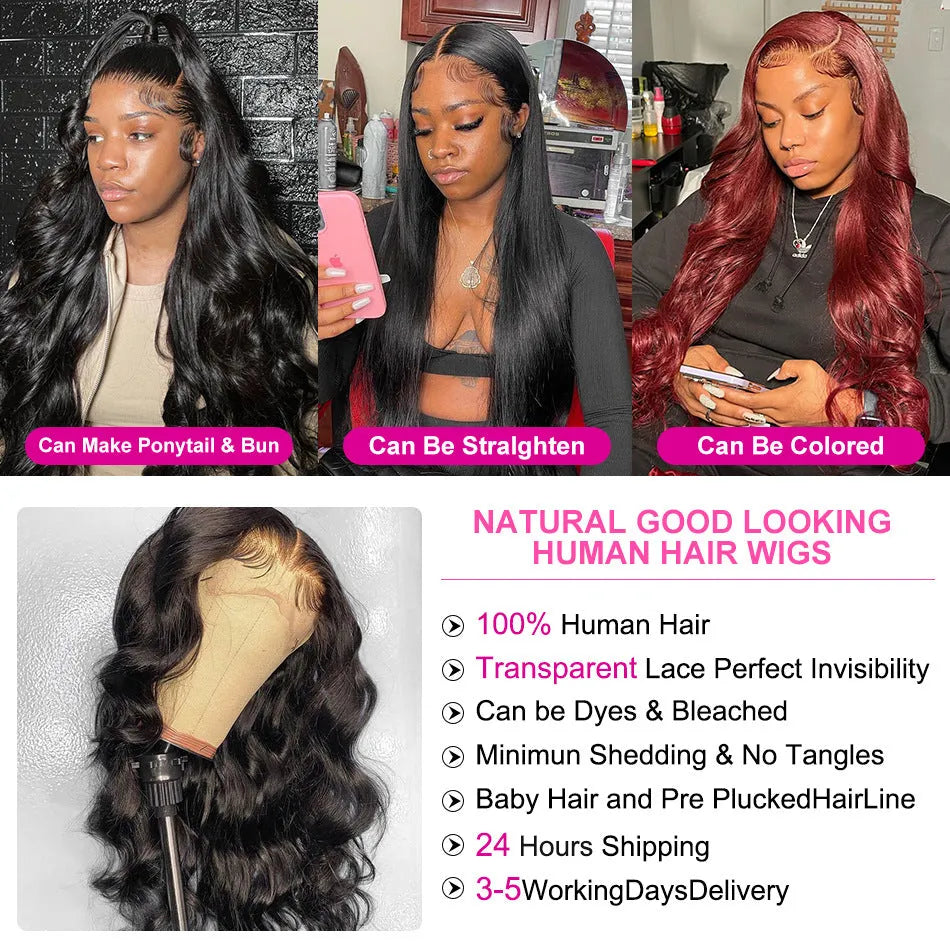 Black long curly synthetic wig with side bangs and a front lace design.