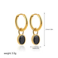 Close-up of women's retro simple oval zircon earrings in copper, showing the six available colour options.