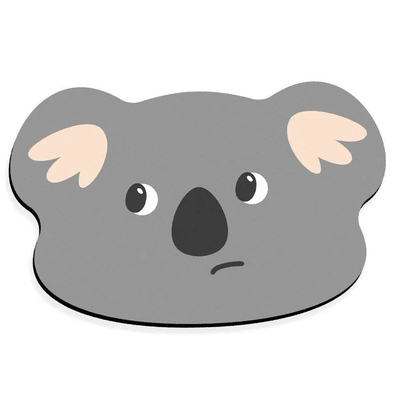 Cartoon animal diatom absorbent non-slip bathroom mat in alien shape.
