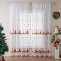 American Christmas curtain pair with embroidered snowflake design in semi-sunshade polyester fabric