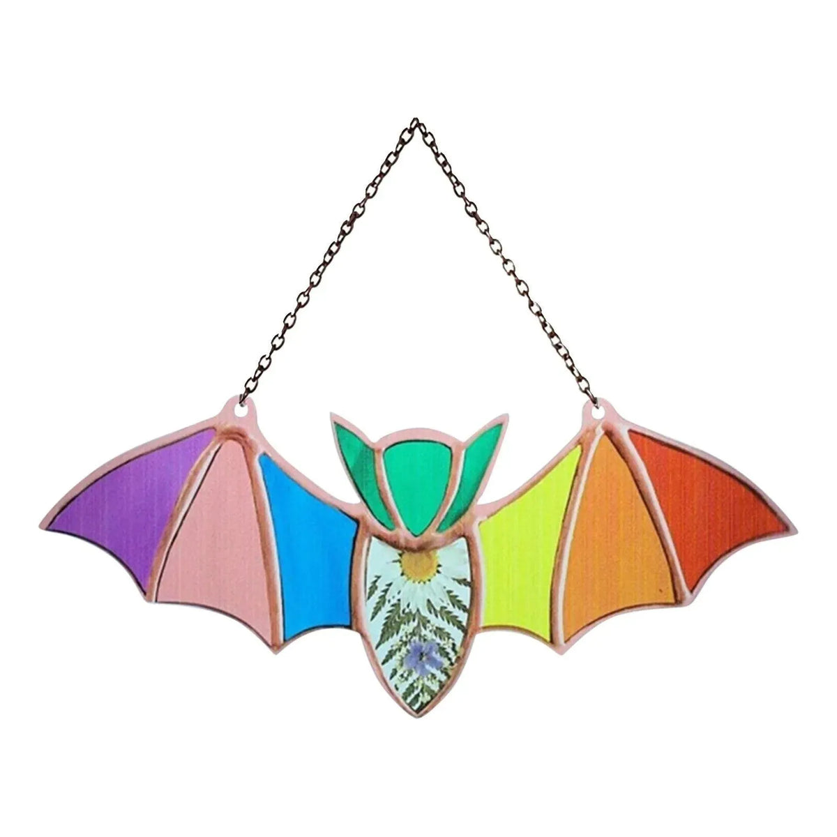 Acrylic bat window wall pendant, printed modern art design, 12x6.5x0.4cm and 20x8x0.4cm sizes