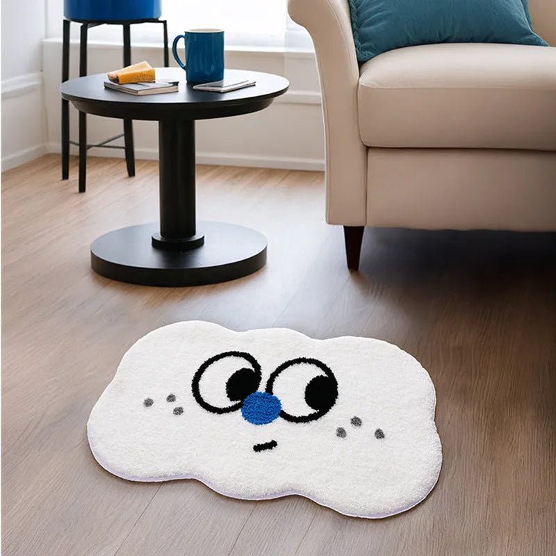 Big Eye Clouds cartoon pattern bathroom mat in cashmere-like polyester fibre