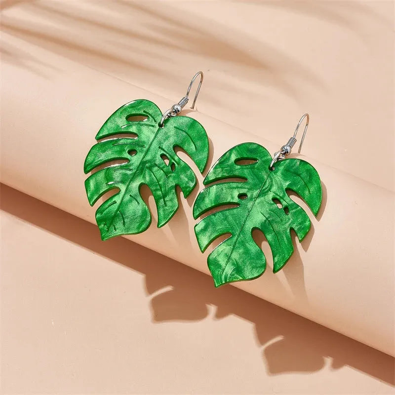Jackfruit-shaped dangle earrings in acrylic and alloy, shown in one of five colour styles.