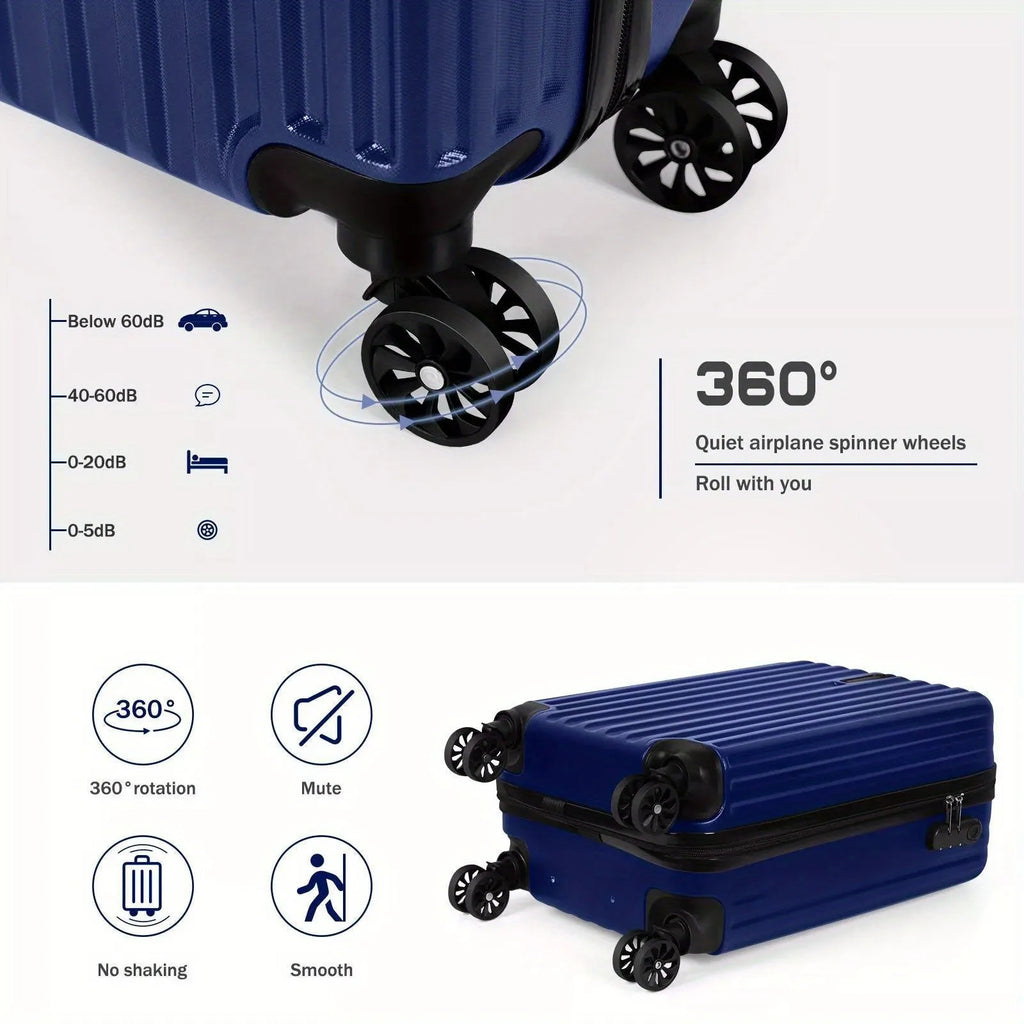 A set of two aluminium alloy travel trunks in towel colour, showing 14 inch and 20 inch sizes.