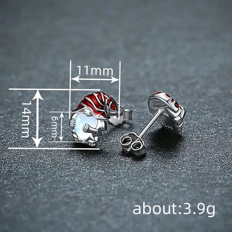 Women's Santa Claus heart-shaped earrings in E4320 white gold colour on copper material