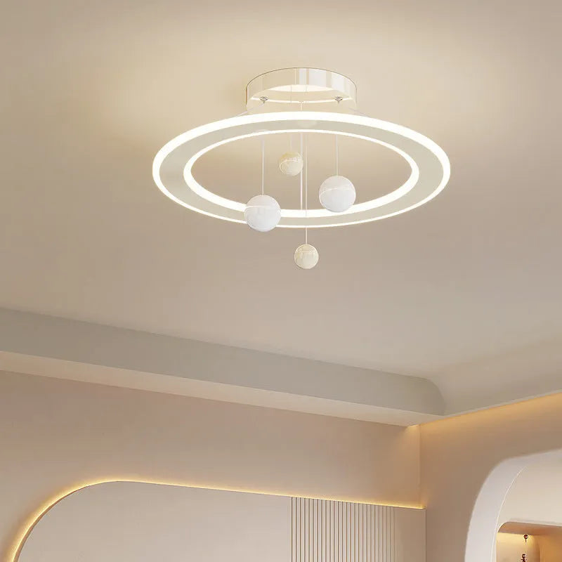 Modern children's bedroom chandelier ceiling light with dimmable white and pink lighting options