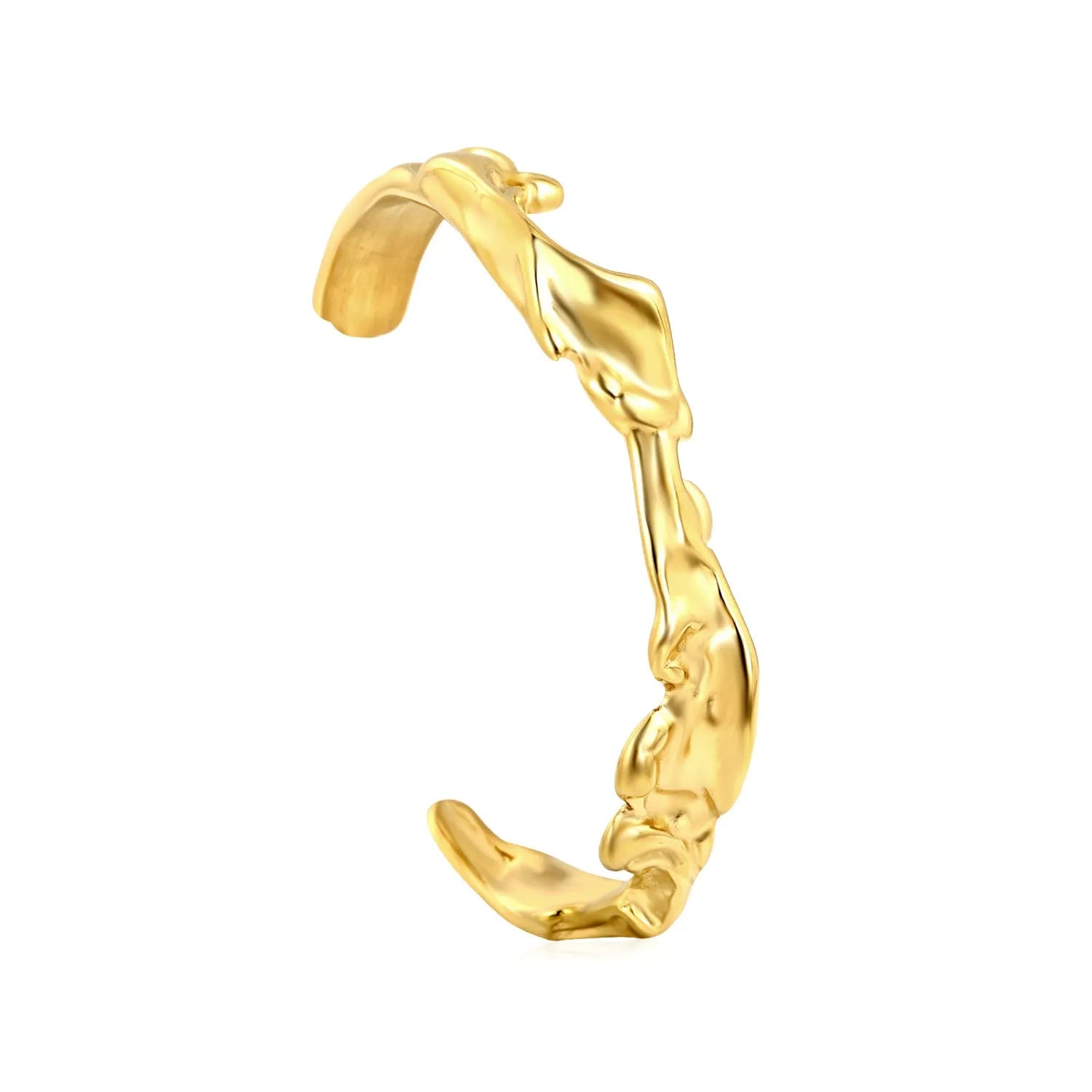 Stainless steel alloy bracelet in gold or silver tone for European American trend styling.