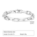 Men's simple square chain titanium steel bracelet in steel, gold, black, and retro colours.