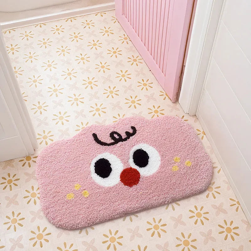 Big Eye Clouds cartoon pattern bathroom mat in cashmere-like polyester fibre