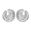 Exaggerated geometric women's earrings with pleated texture in gold colour