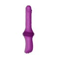 Purple automatic telescoping vibrating simulation device for women, 290x76x42mm, 167mm insertable head, 70mm stroke